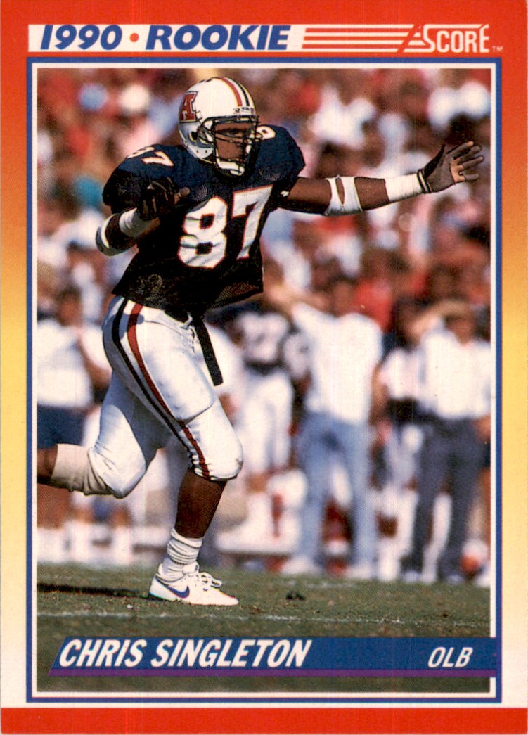 1990 Score Chris Singleton Rookie Arizona Wildcats #290 NFL