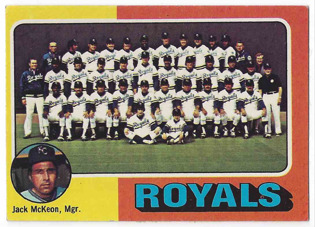 1975 Topps Kansas City Royals Team Card #72 card front image