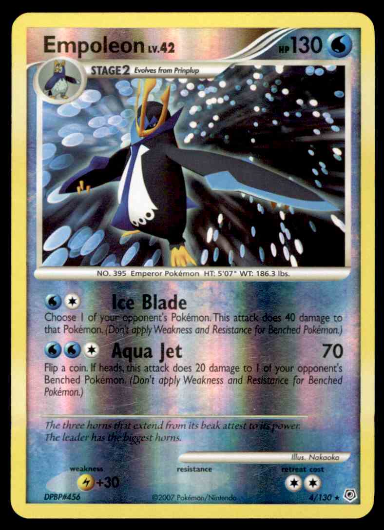 Pokemon Card Empoleon Dpbp 456 Diamond & Pearl Reverse Holo Rare 4/