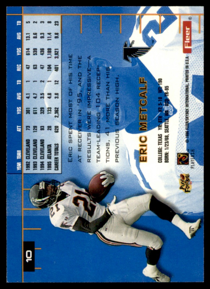 1996 Ultra Eric Metcalf #10 card back image
