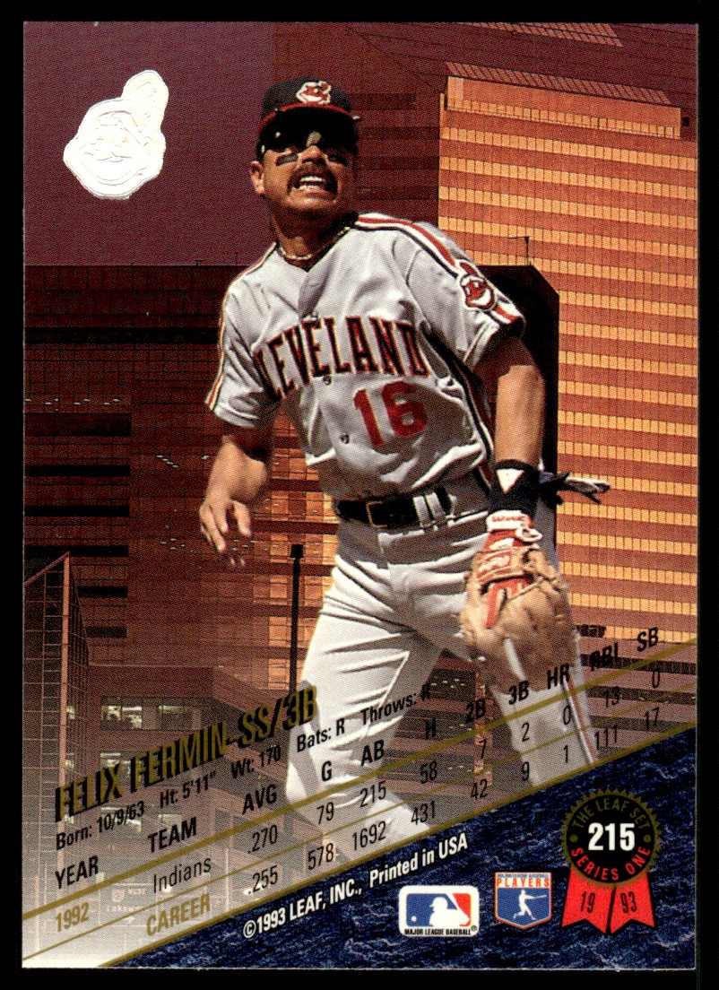 1993 Leaf Felix Fermin #215 card back image
