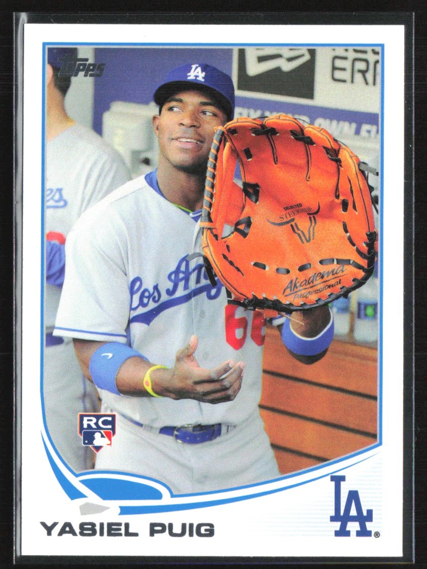 Yasiel Puig 2013 Topps Update SP Photo Variation Big Glove RC B