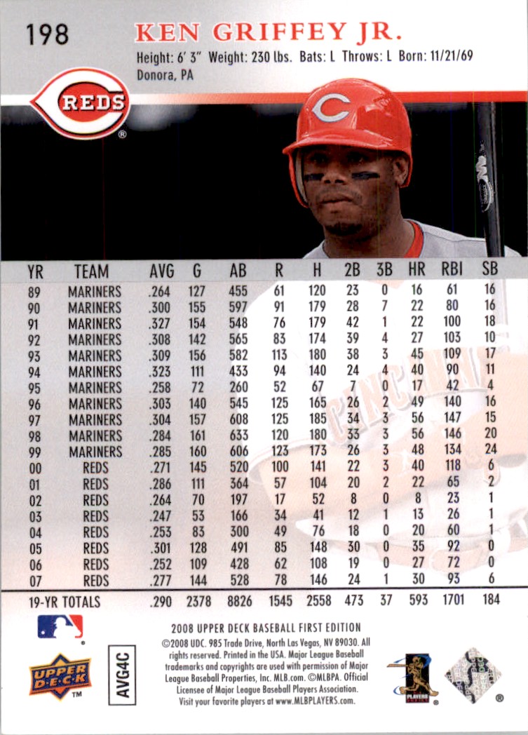 2008 Upper Deck MLB First Edition Ken Griffey Jr. #198 | eBay