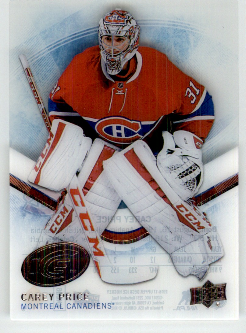 2016-17 Upper Deck ICE Carey Price #10 card front image