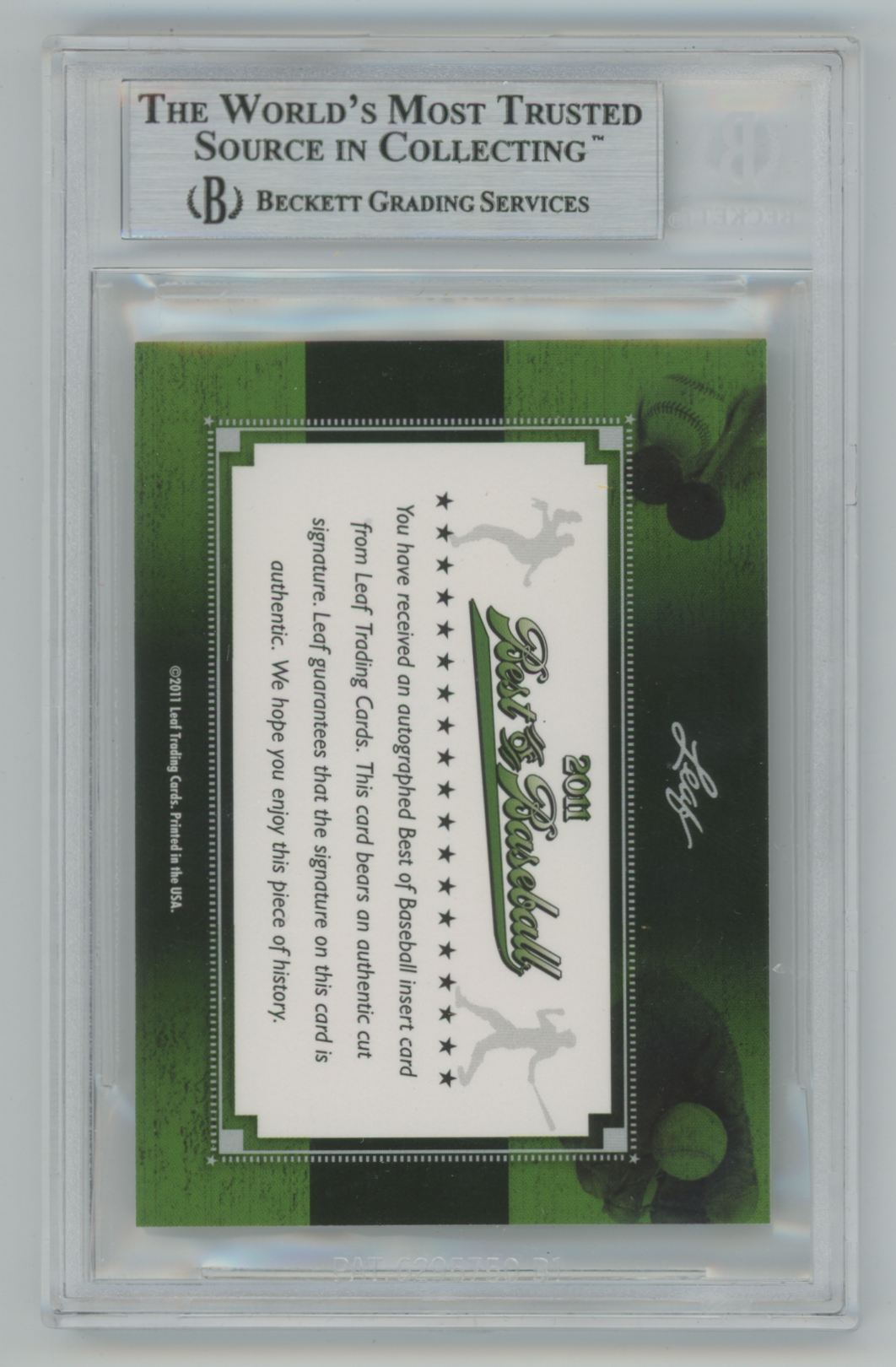 Hank Aaron 2011 Leaf Best of Baseball Cut Signature Auto B