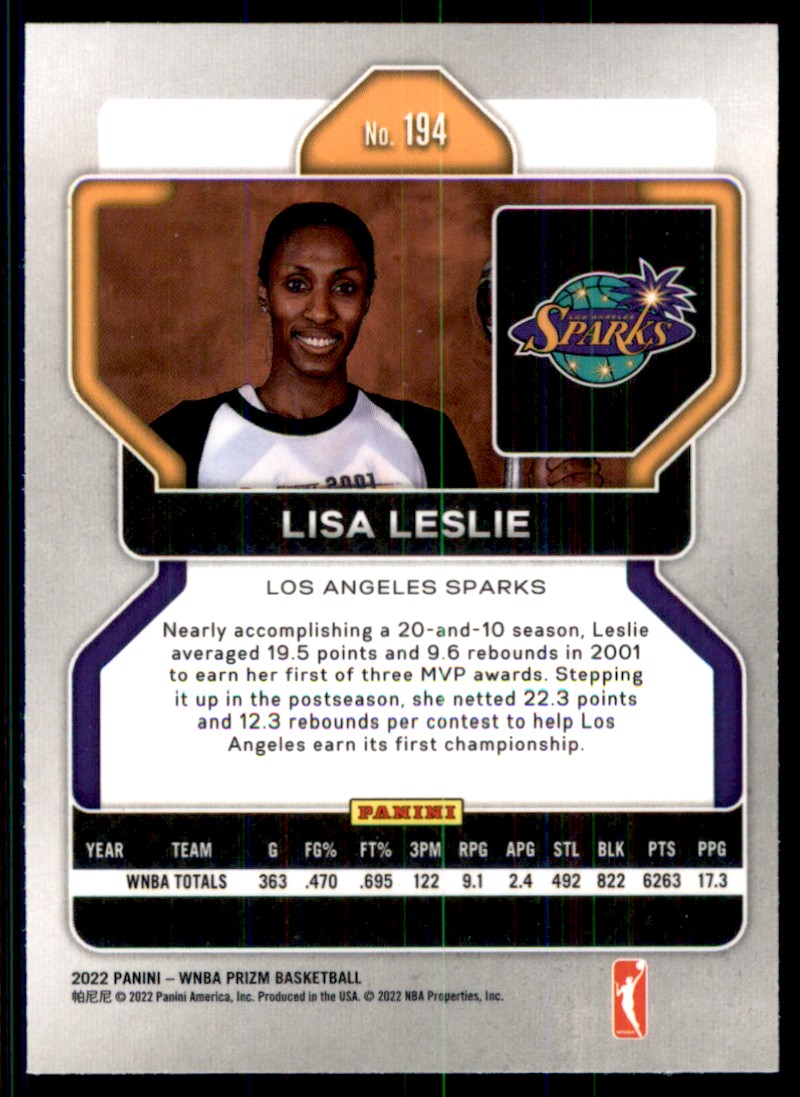 2022-23 Panini Prizm WNBA Lisa Leslie #194 on Kronozio