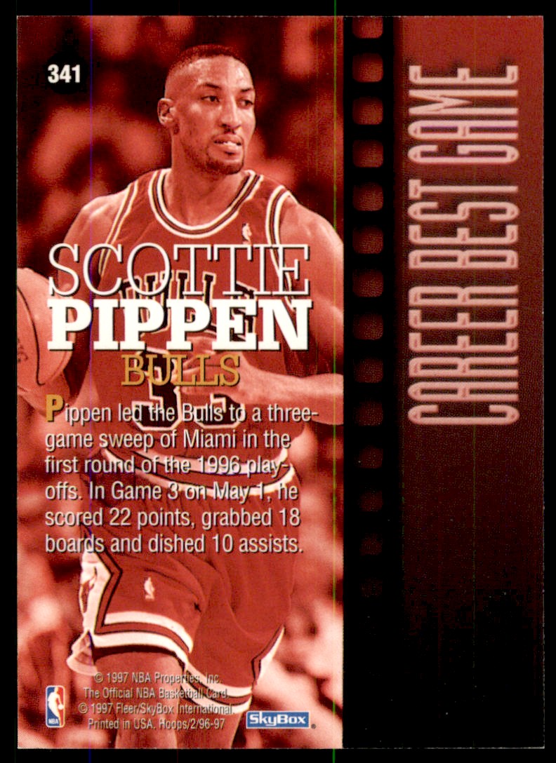 1996-97 NBA Hoops Scottie Pippen Chicago Bulls #341 Career Best